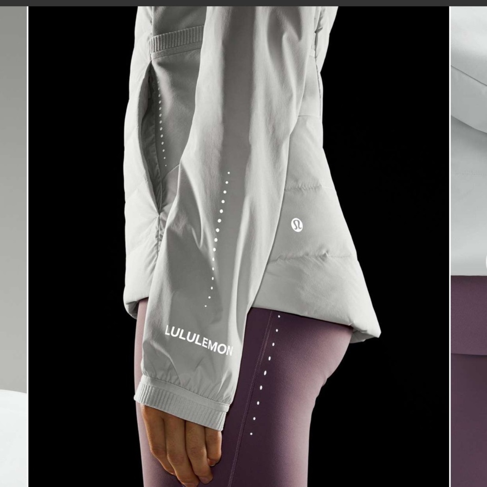 Lululemon Down for it all jacket in Vapor/light grey color size 8